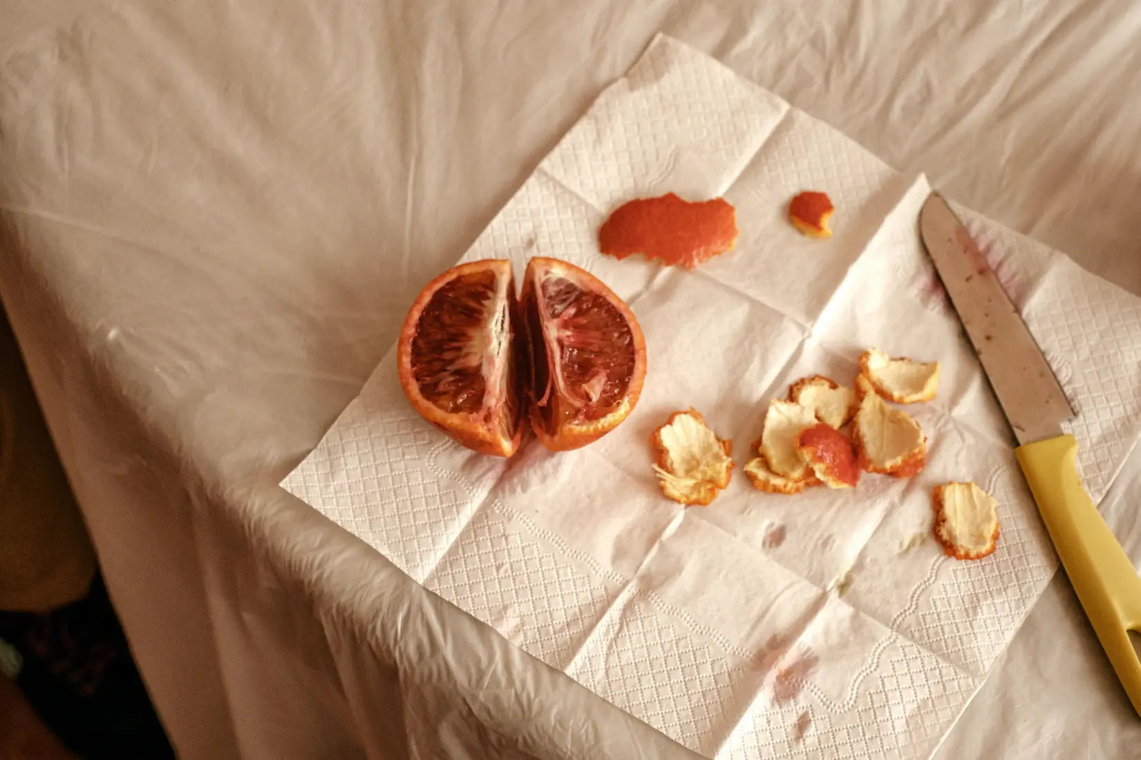 Sharing a blood orange in China