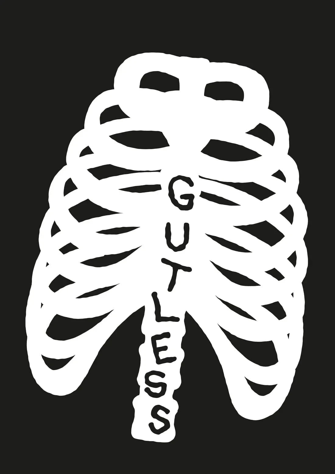 Gutless contemporary wall art print by Max Blackmore - sold by DROOL