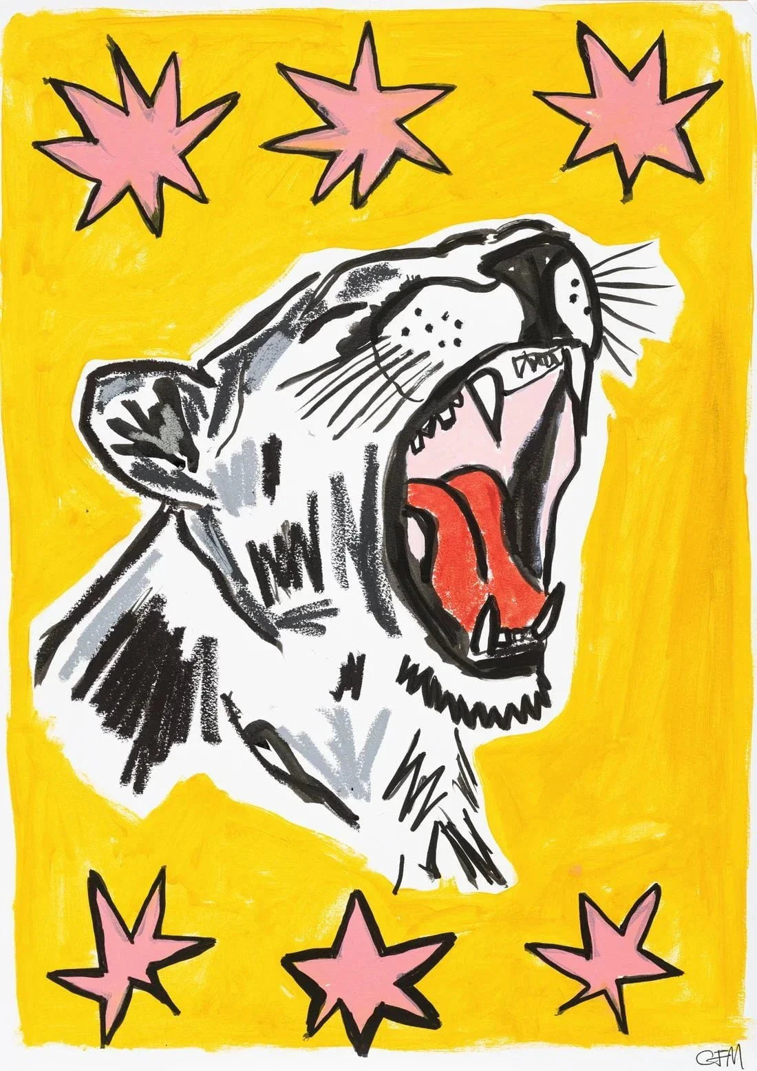 Cougar contemporary wall art print by Caitlin Flood-Molyneux - sold by DROOL