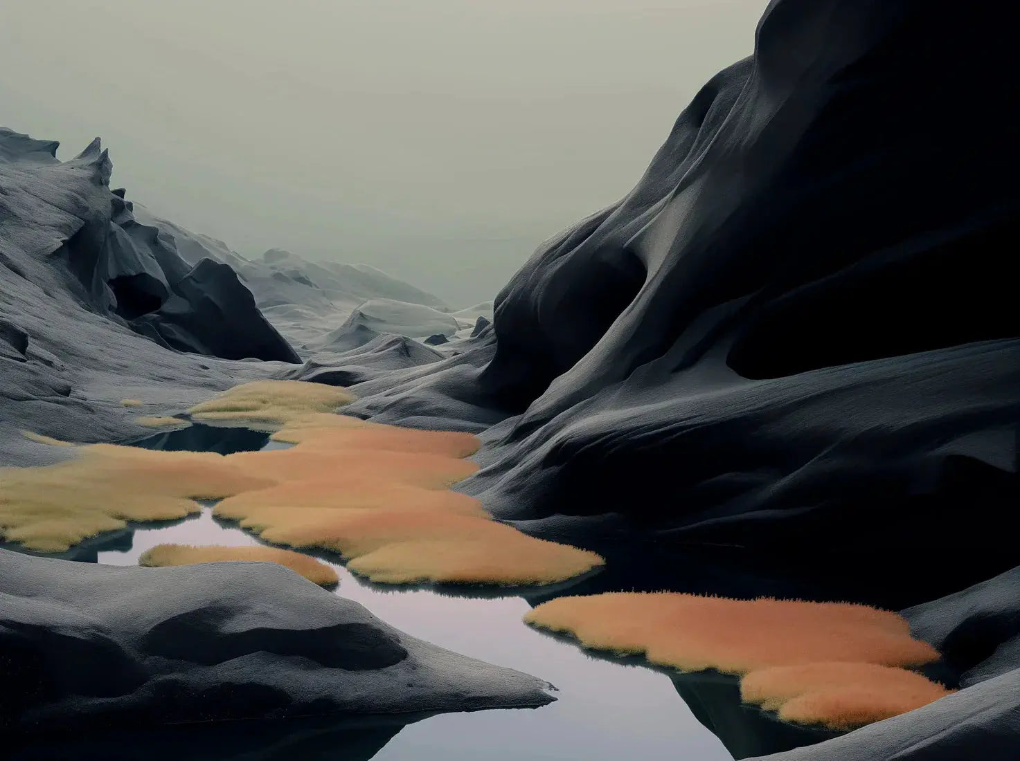 Velvet Wetlands contemporary wall art print by Lela Amparo - sold by DROOL