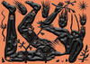 Faune and Falling Stars contemporary wall art print by Célestin Krier - sold by DROOL