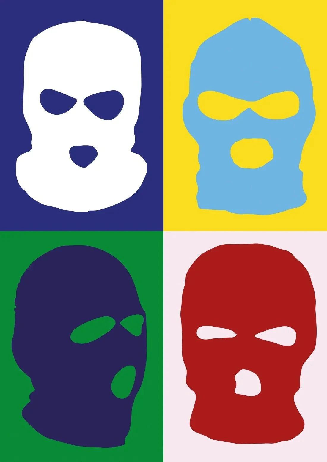 Balaclava contemporary wall art print by Max Blackmore - sold by DROOL