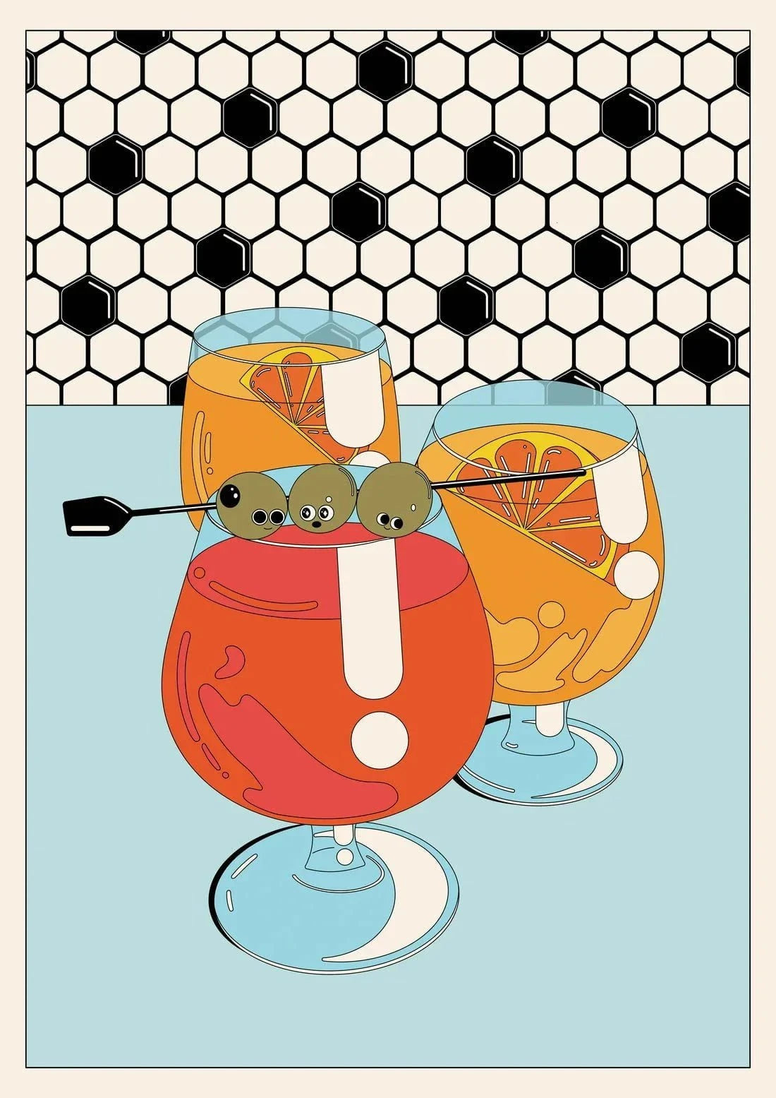 Spritz contemporary wall art print by Renee Kao - sold by DROOL