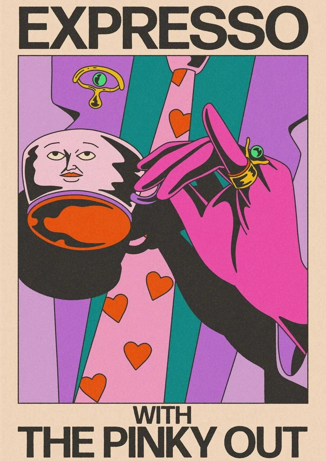 Expresso With the Pinky Out contemporary wall art print by Azaazelus - sold by DROOL