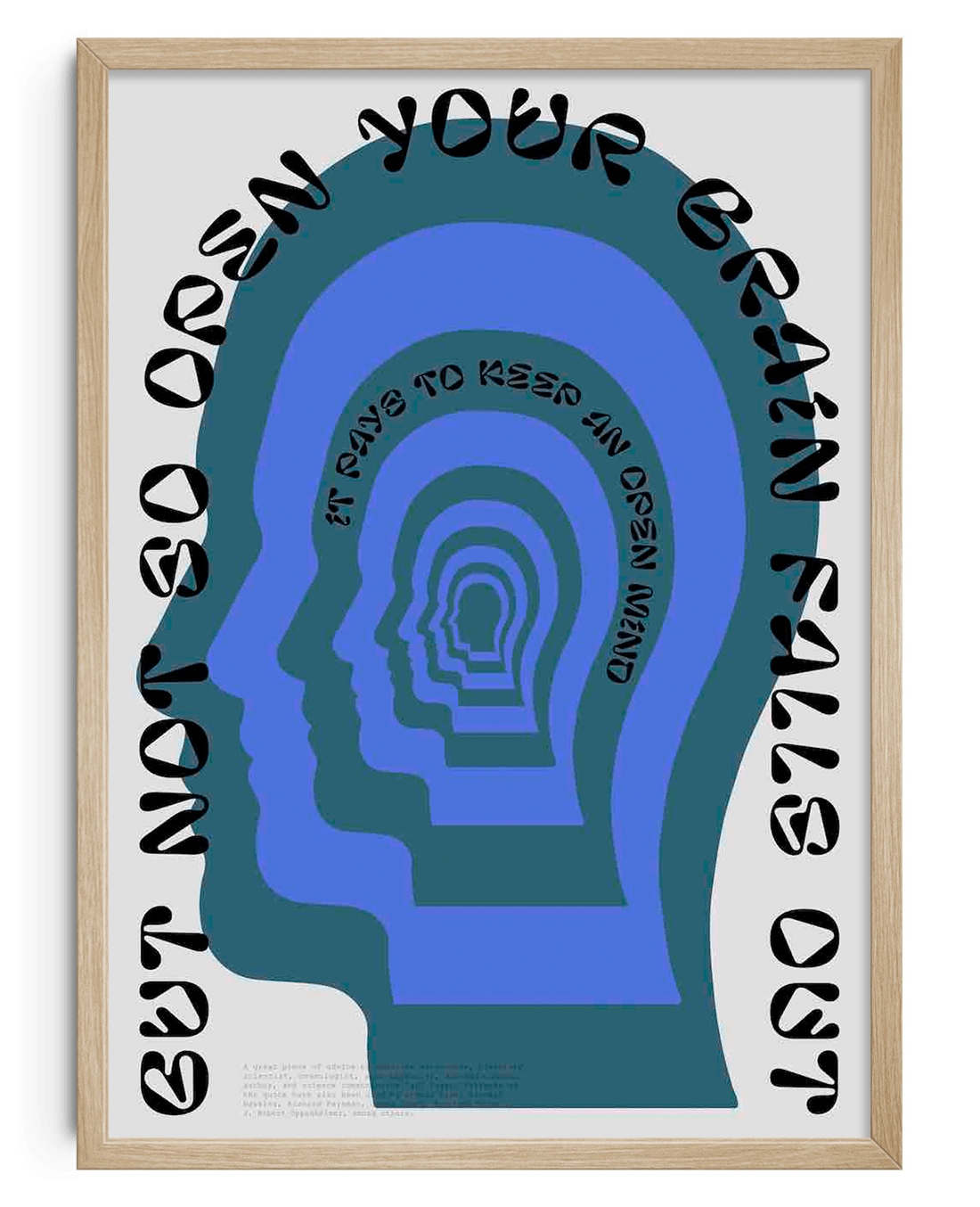 11.7x16.5" (A3) / Framed natural Open Mind contemporary wall art print by John Schulisch - sold by DROOL