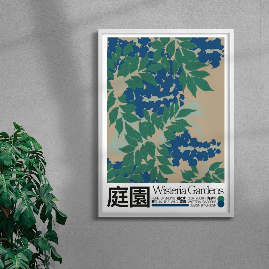 Wisteria Gardens contemporary wall art print by George Kempster - sold by DROOL