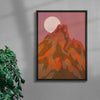 Red Mountain contemporary wall art print by Lily Kong - sold by DROOL