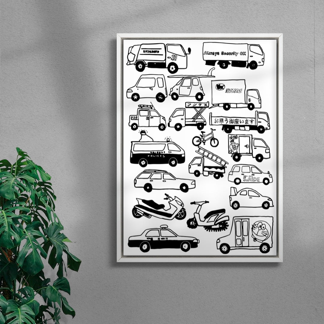 JAPANESE CARS contemporary wall art print by Max Blackmore - sold by DROOL