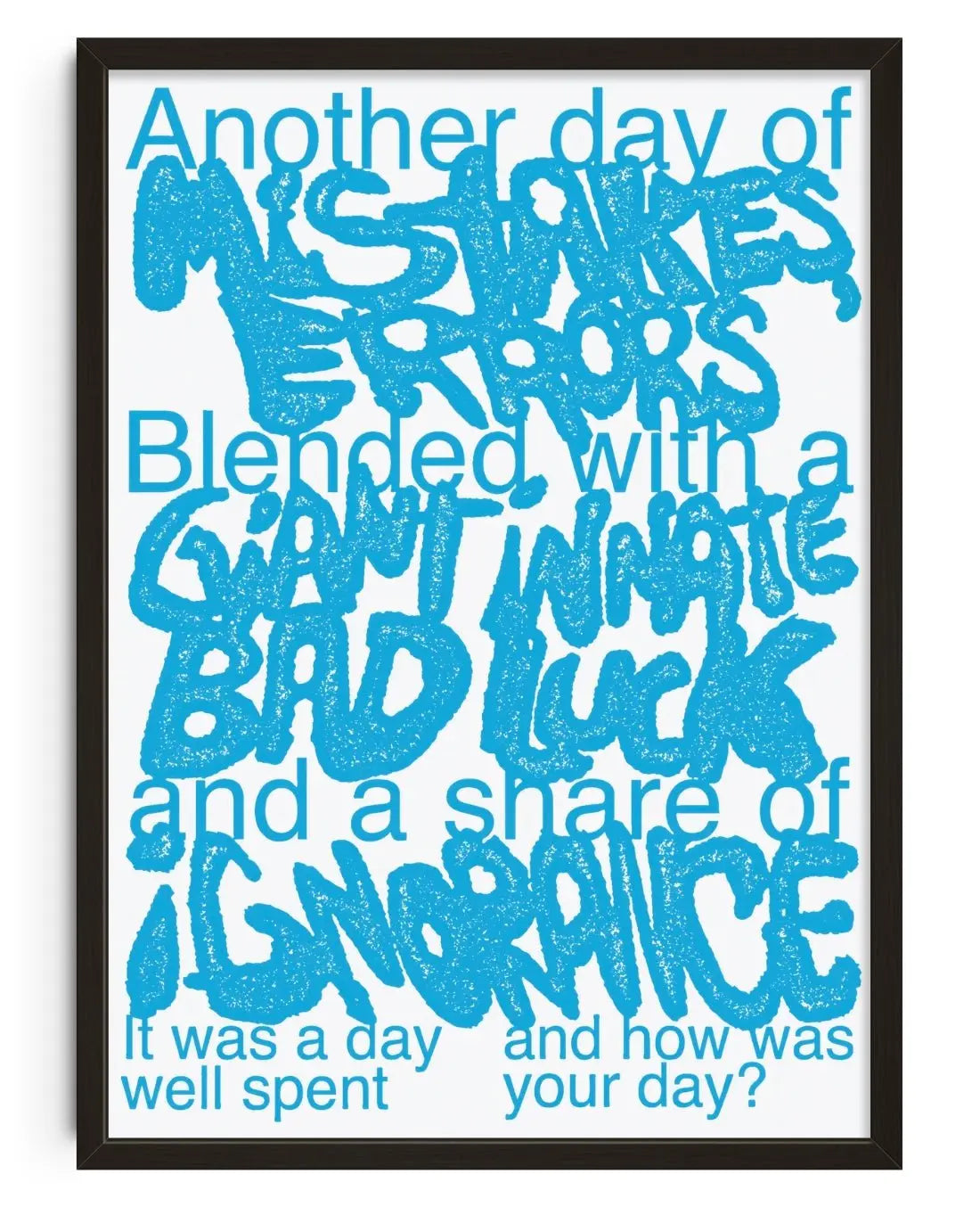 Working days contemporary wall art print by Jorge Santos - sold by DROOL
