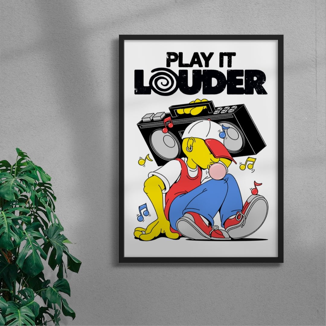 Play It Louder! contemporary wall art print by Pointless Illustrations / James Lacey - sold by DROOL