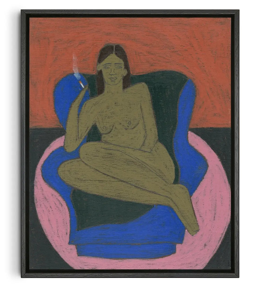 Blue Chair contemporary canvas print by Lottie Burns - sold by DROOL
