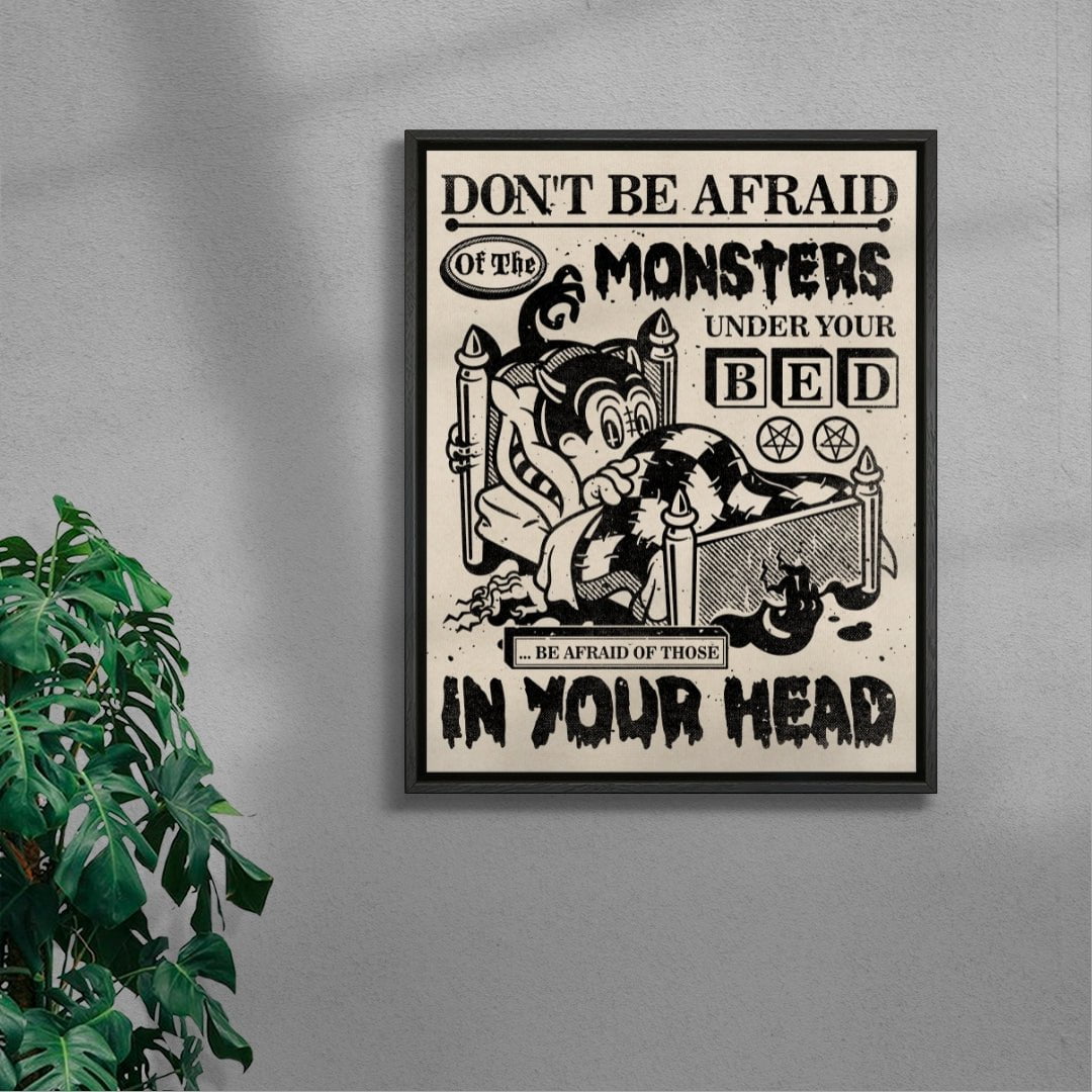 Monsters In Your Head contemporary wall art print by Laserblazt - sold by DROOL