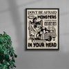 Monsters In Your Head contemporary wall art print by Laserblazt - sold by DROOL