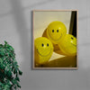 Smiley x3 contemporary wall art print by Burak Boylu - sold by DROOL