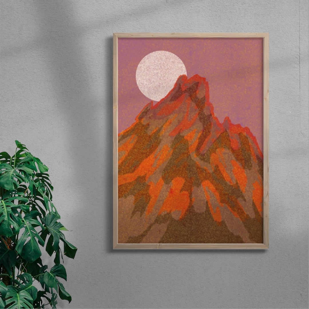 Red Mountain contemporary wall art print by Lily Kong - sold by DROOL