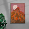 Red Mountain contemporary wall art print by Lily Kong - sold by DROOL