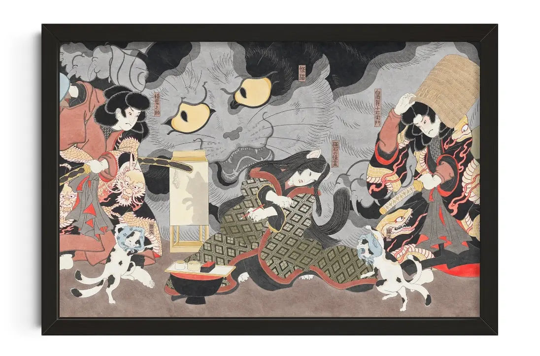 Okazaki no Nekoishi no Kairei contemporary art print by Yoshio Honjo - sold by DROOL