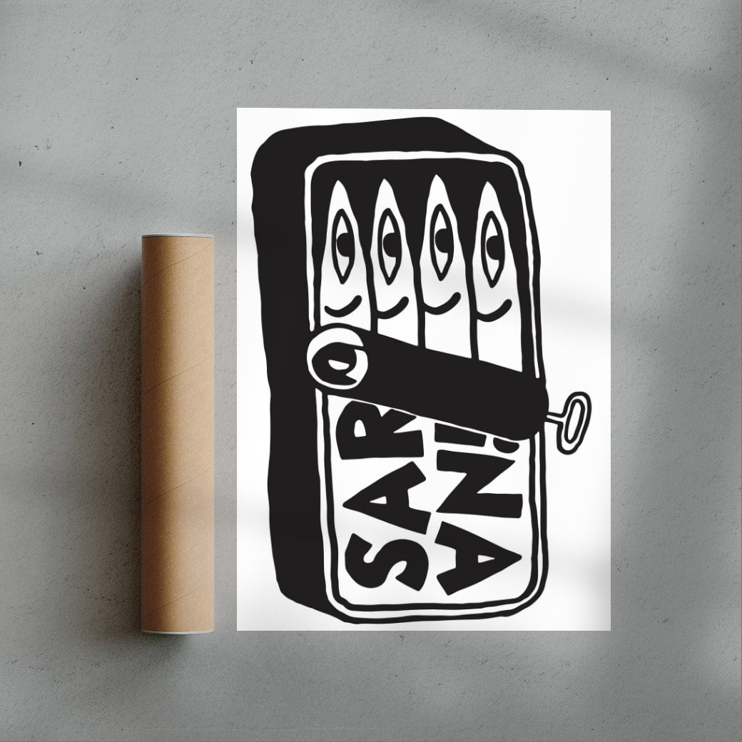 Sardina contemporary wall art print by Max Blackmore - sold by DROOL