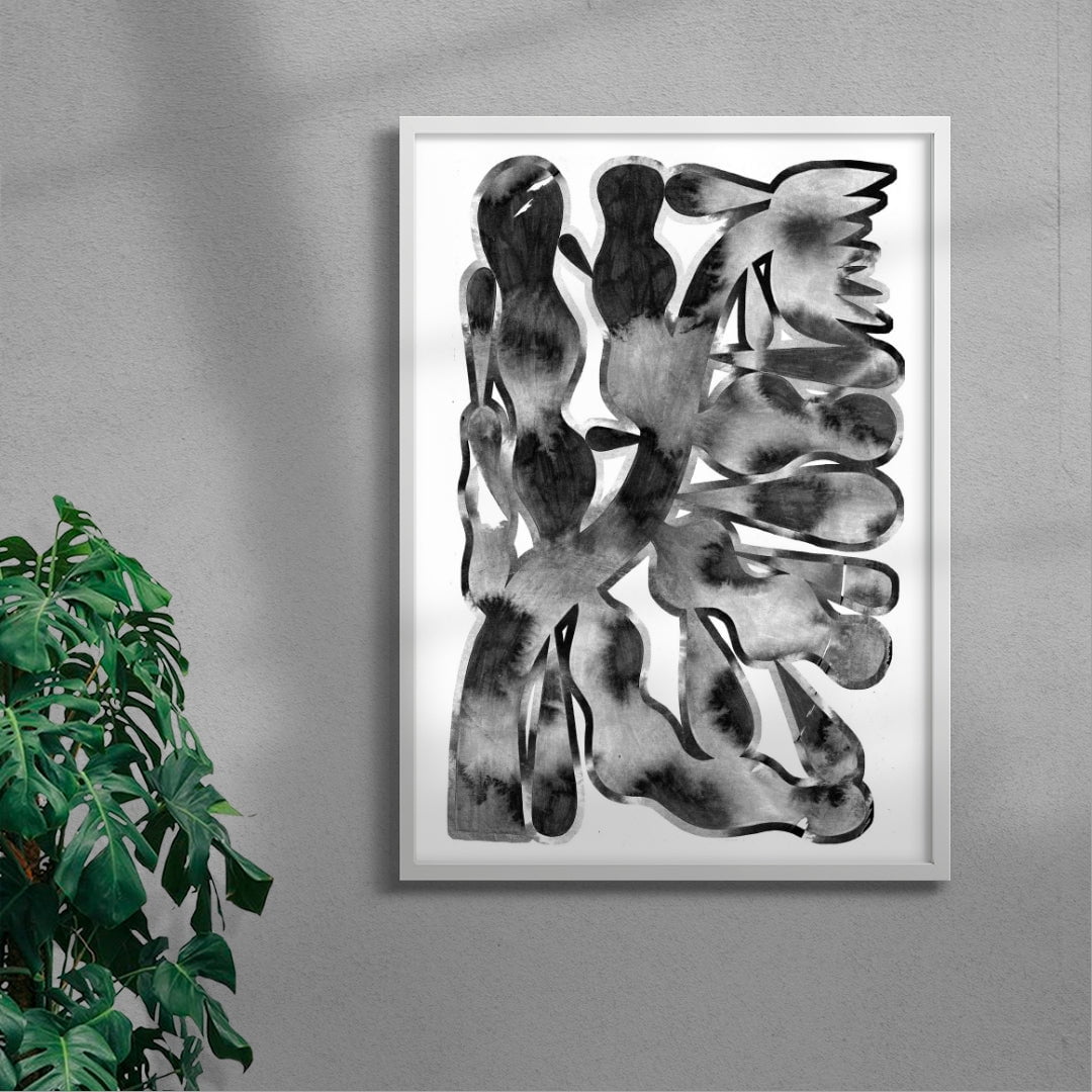 The drops and the Flower contemporary wall art print by Célestin Krier - sold by DROOL