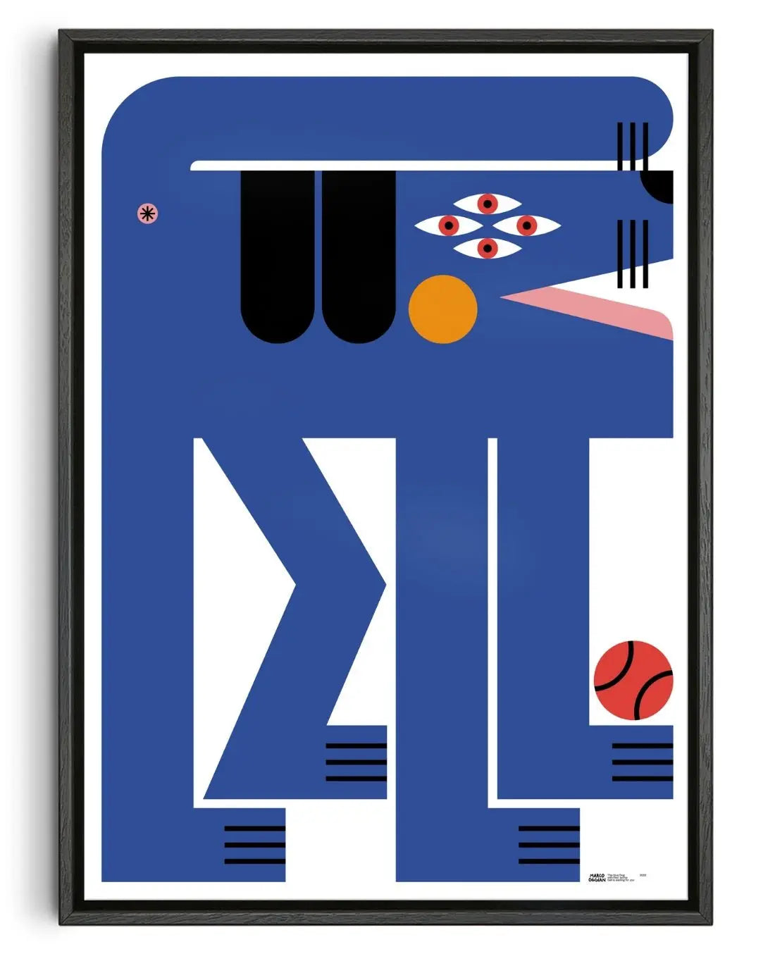 Blue Dog contemporary wall art print by Marco Oggian - sold by DROOL