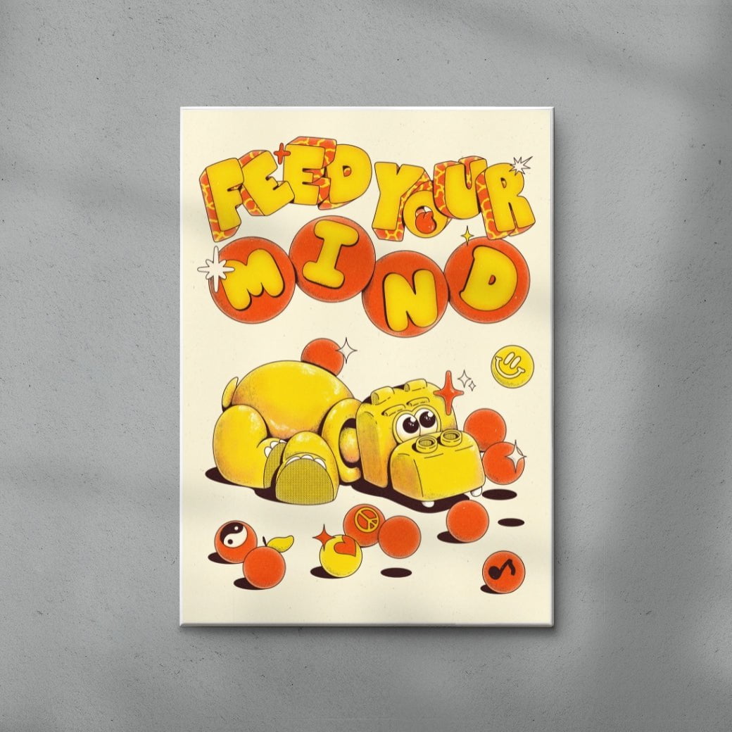 Feed Your Mind contemporary wall art print by My Sunbeam - sold by DROOL