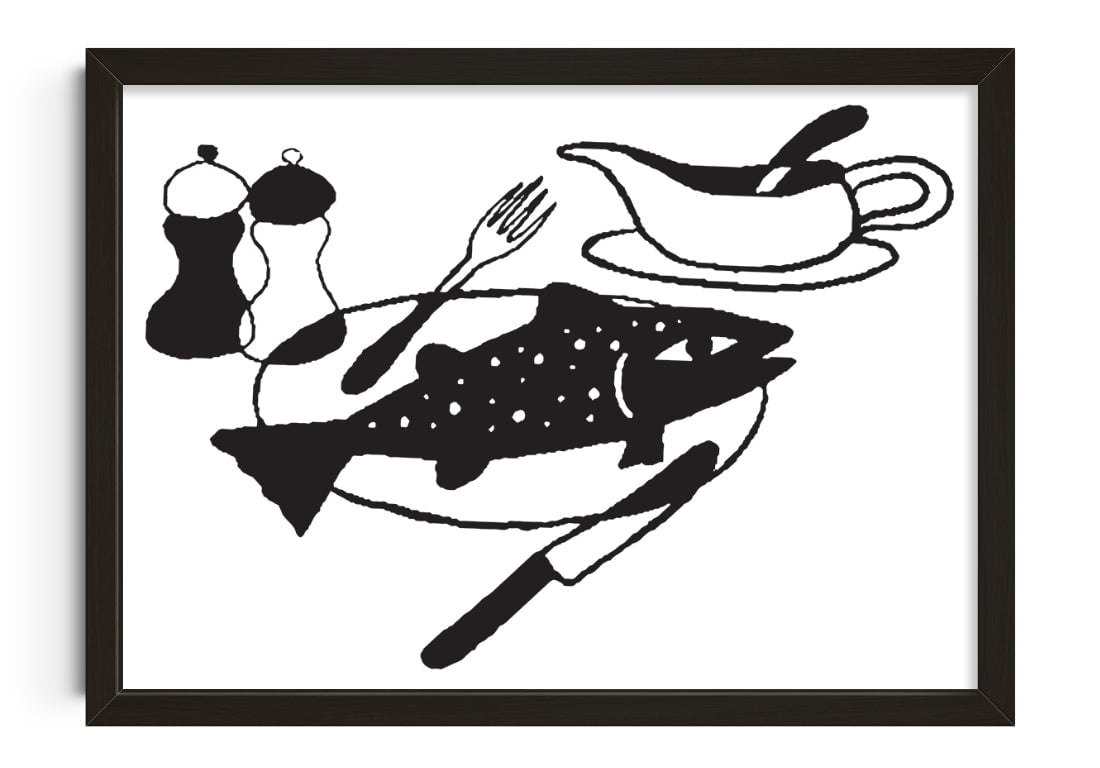 FISH SUPPER contemporary wall art print by Max Blackmore - sold by DROOL