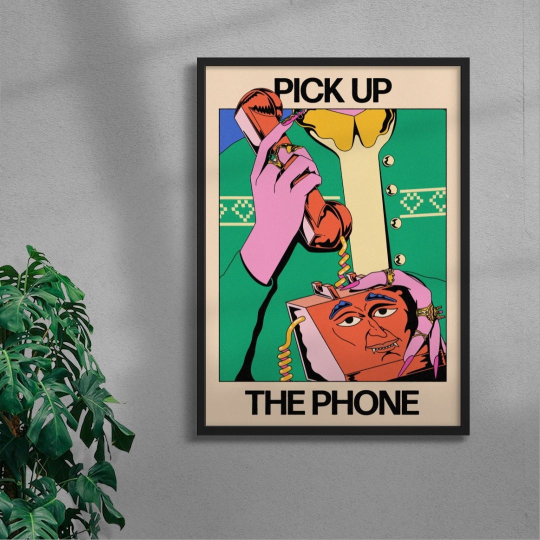 Hot Line Call contemporary wall art print by Azaazelus - sold by DROOL