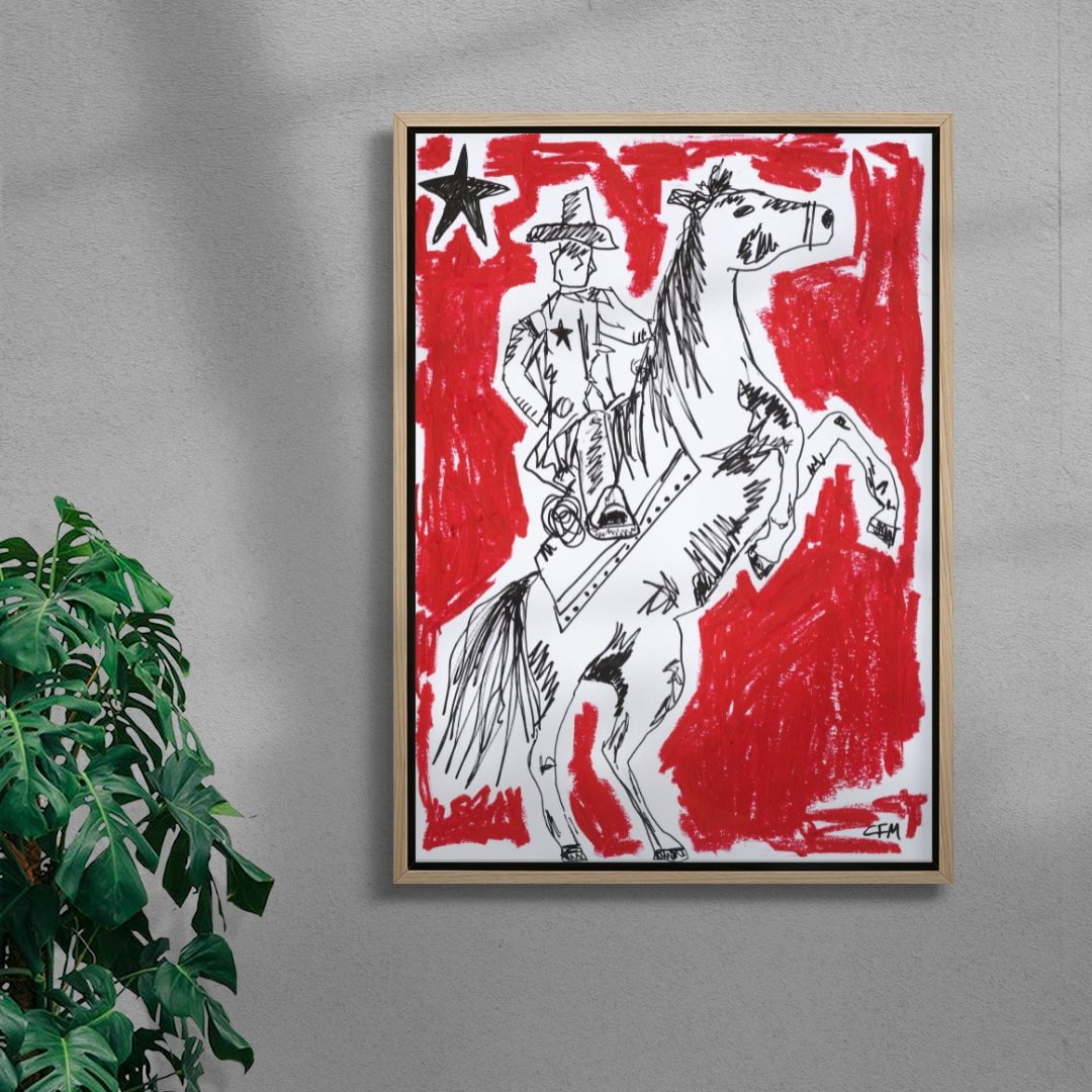Halt contemporary wall art print by Caitlin Flood-Molyneux - sold by DROOL