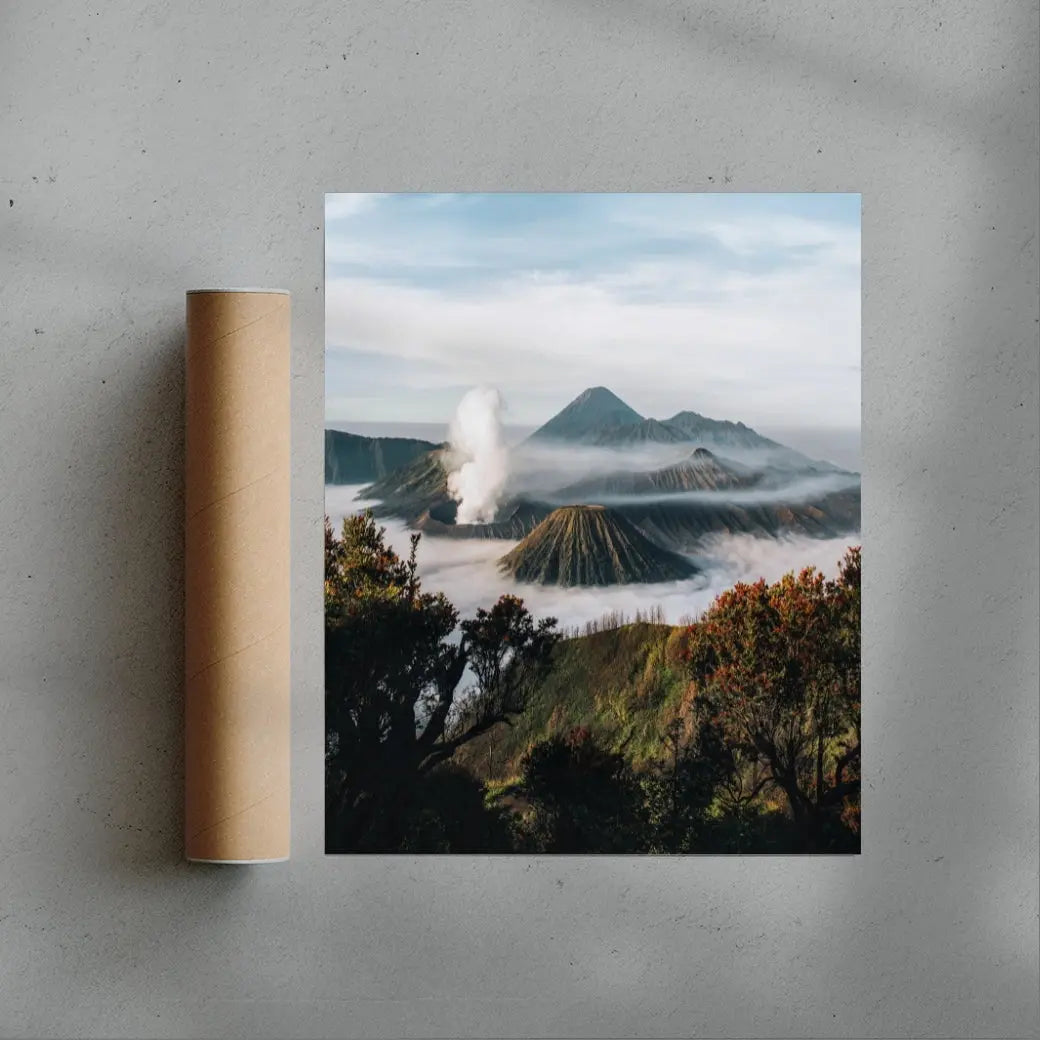 Volcanoes contemporary wall art print by Luke Stackpoole - sold by DROOL