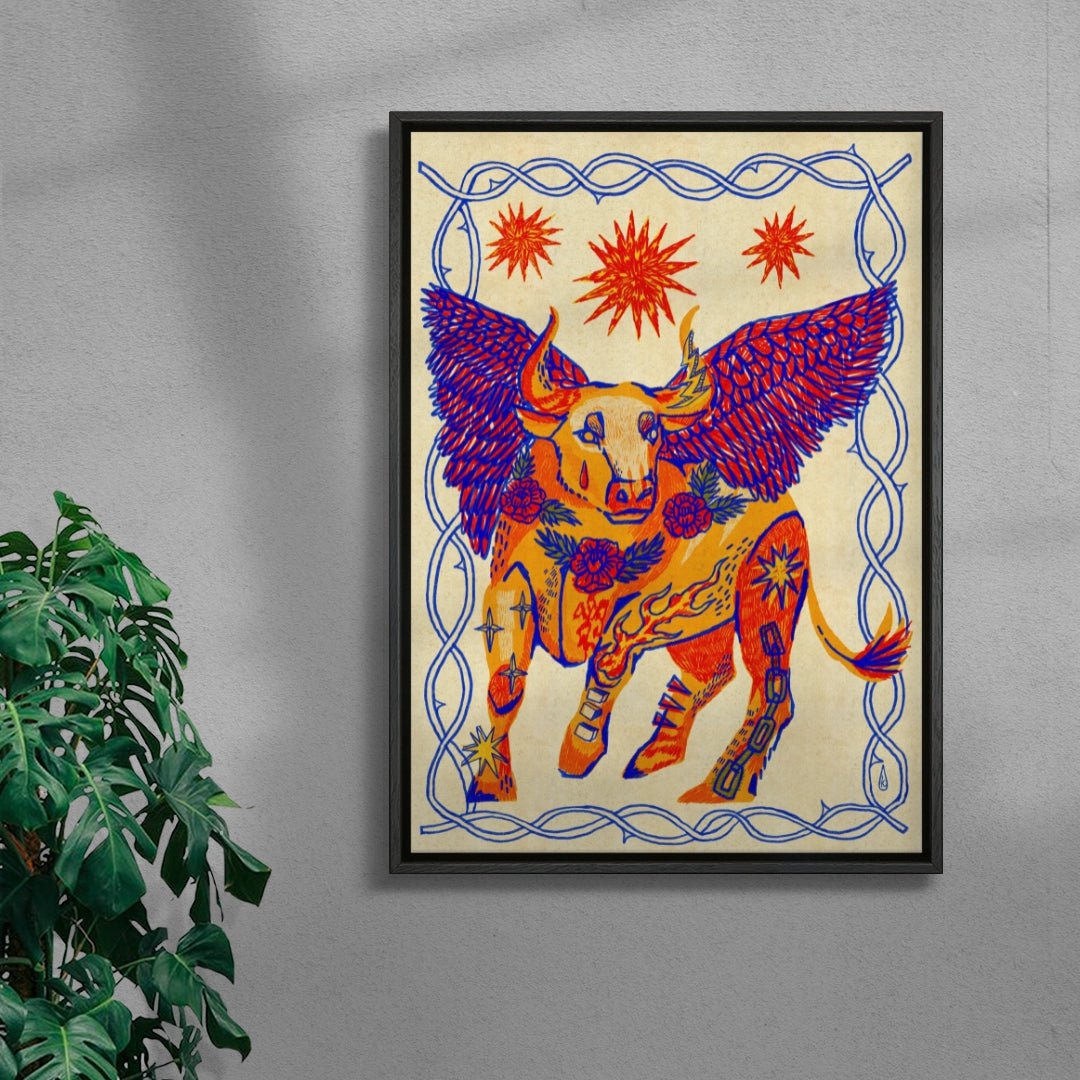 Bull of Heaven contemporary wall art print by Kwonny - sold by DROOL