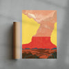 Red Volcano contemporary wall art print by Lily Kong - sold by DROOL