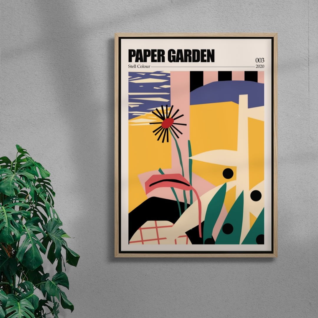 Paper Garden III contemporary wall art print by Stell Paper - sold by DROOL