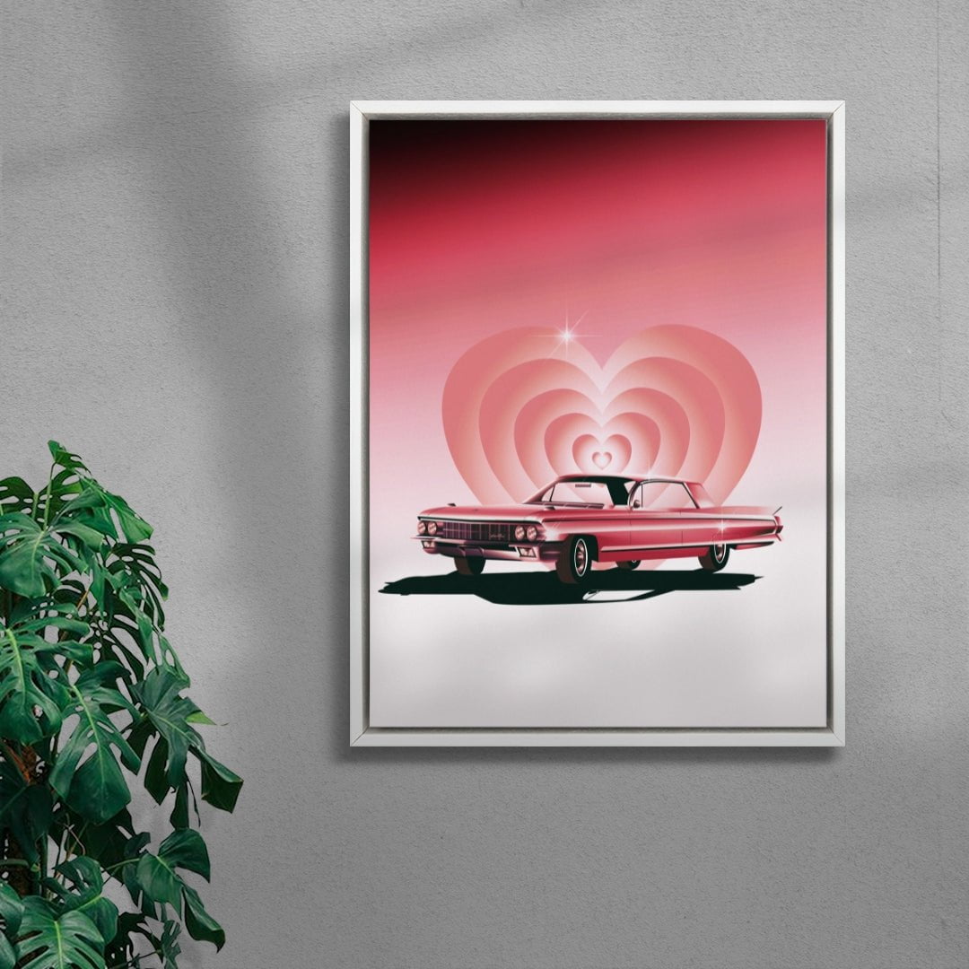 Pink Ride contemporary wall art print by Paulina Almira - sold by DROOL