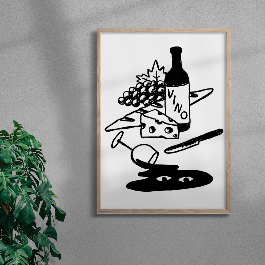 MAS VINO 2 contemporary wall art print by Max Blackmore - sold by DROOL