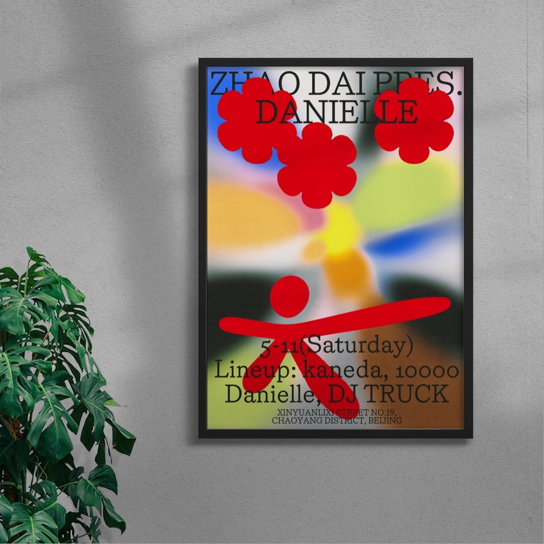 The Flower Thrower contemporary wall art print by MENSLIES - sold by DROOL