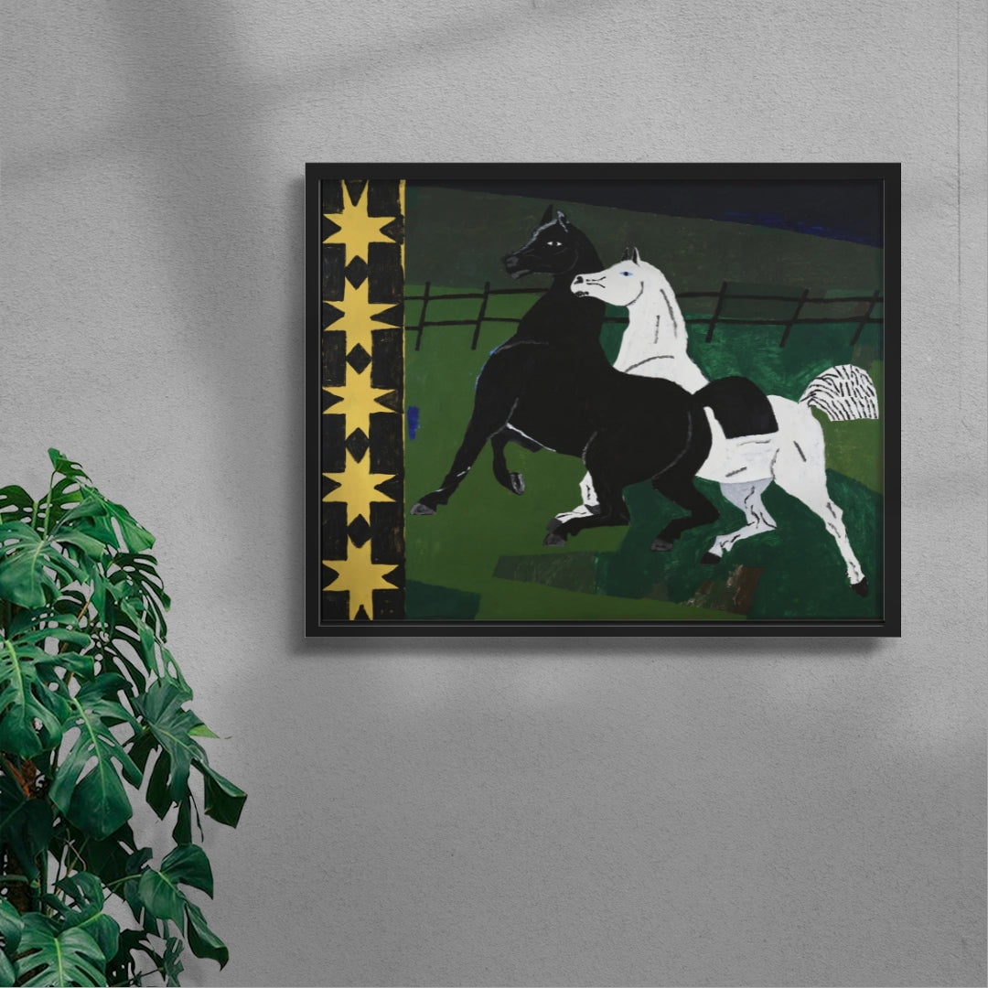 Ponies contemporary wall art print by Colby Edwards - sold by DROOL