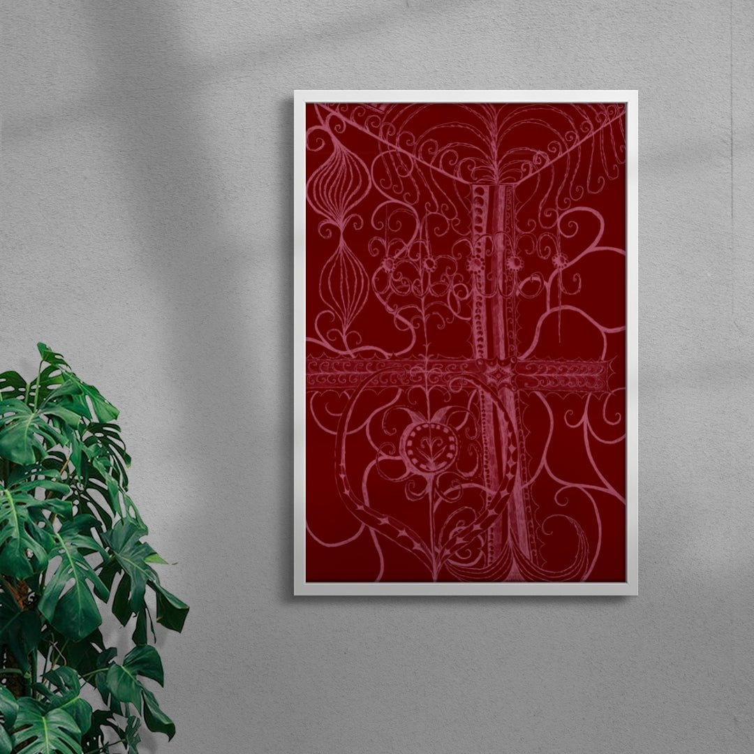 Rojo contemporary wall art print by Naia Escribano - sold by DROOL