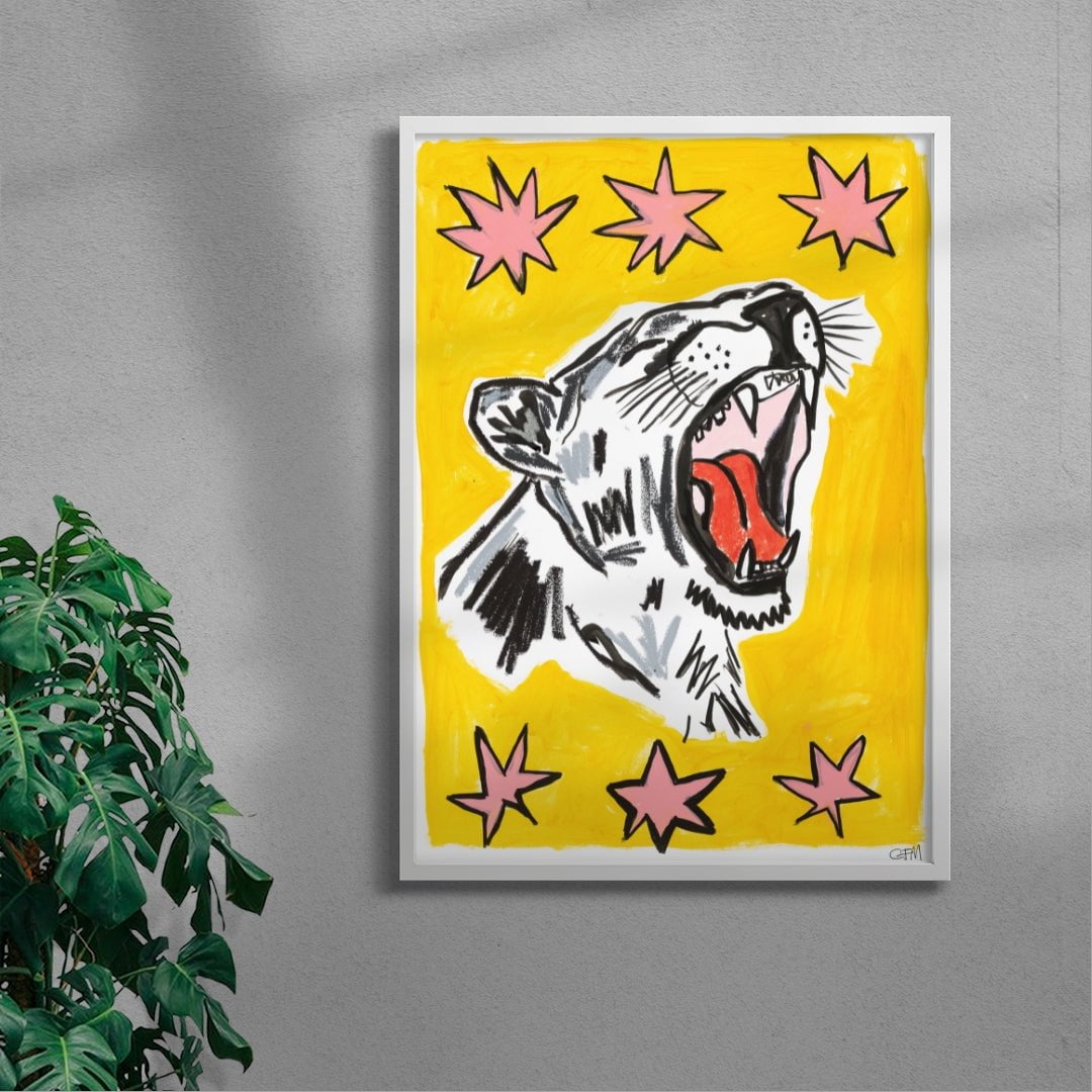 Cougar contemporary wall art print by Caitlin Flood-Molyneux - sold by DROOL