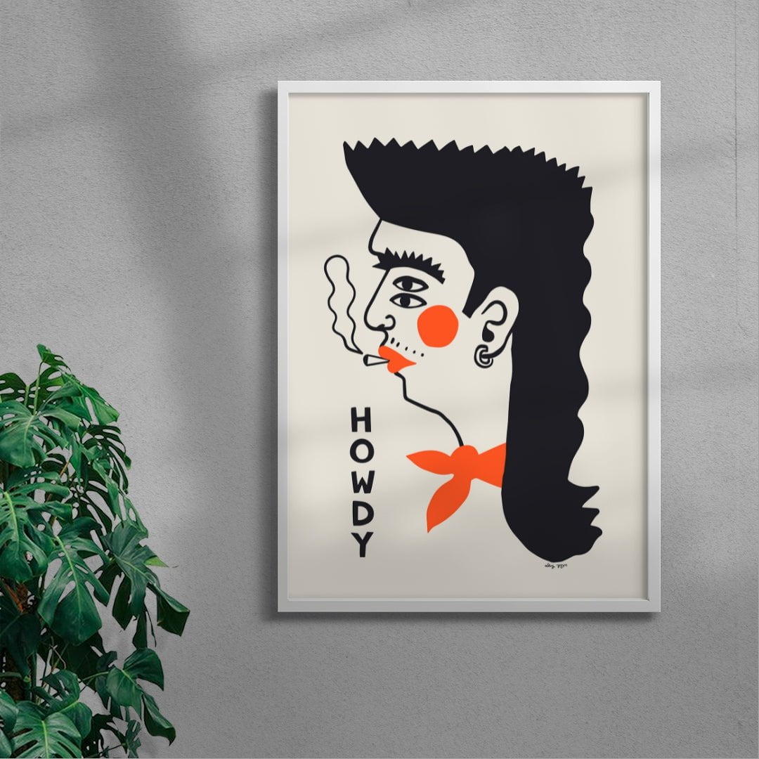 Howdy contemporary wall art print by Aley Wild - sold by DROOL