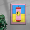 Happy can of beer contemporary wall art print by Petra - sold by DROOL