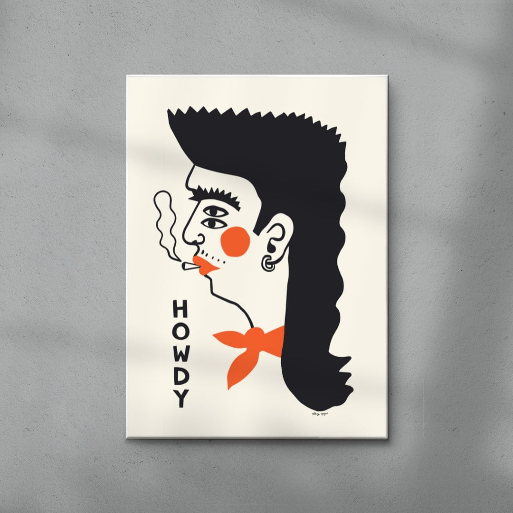 Howdy contemporary wall art print by Aley Wild - sold by DROOL
