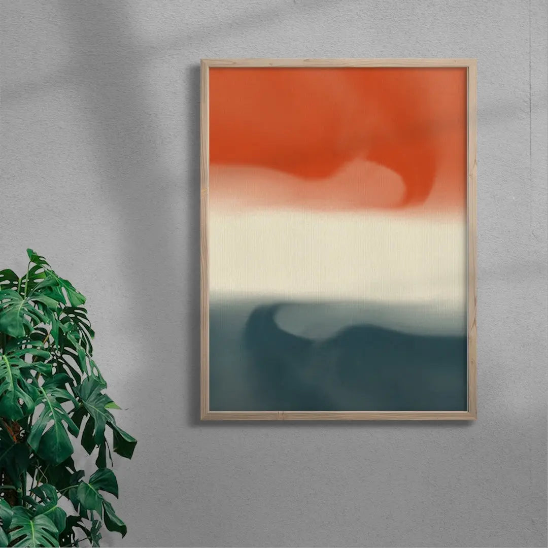 Abstract in vivid red and teal