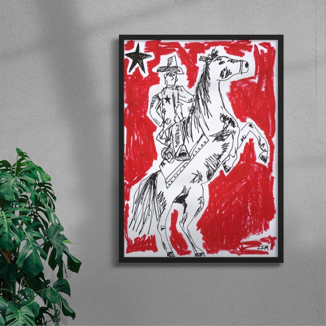 Halt contemporary wall art print by Caitlin Flood-Molyneux - sold by DROOL