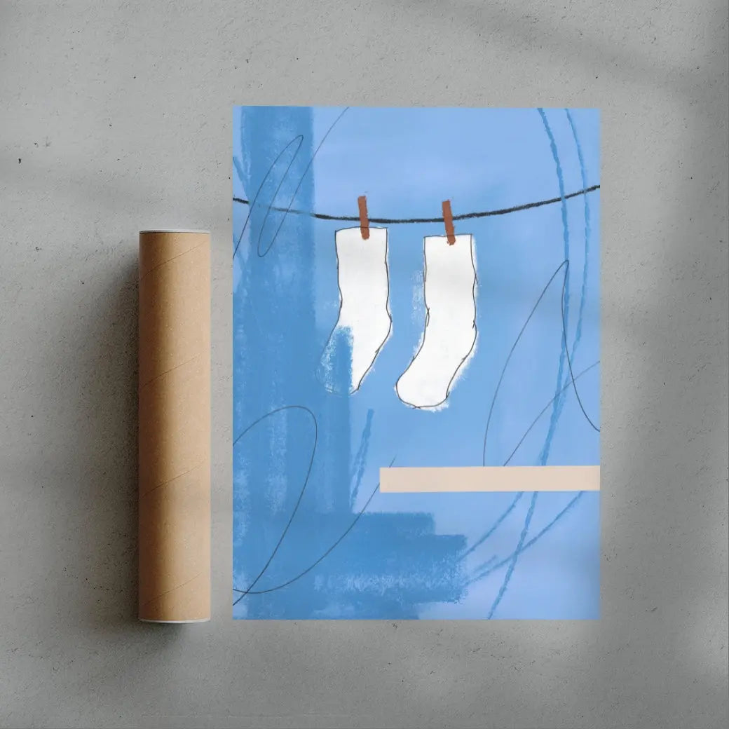 SOCKS ON A CLOTHESLINE