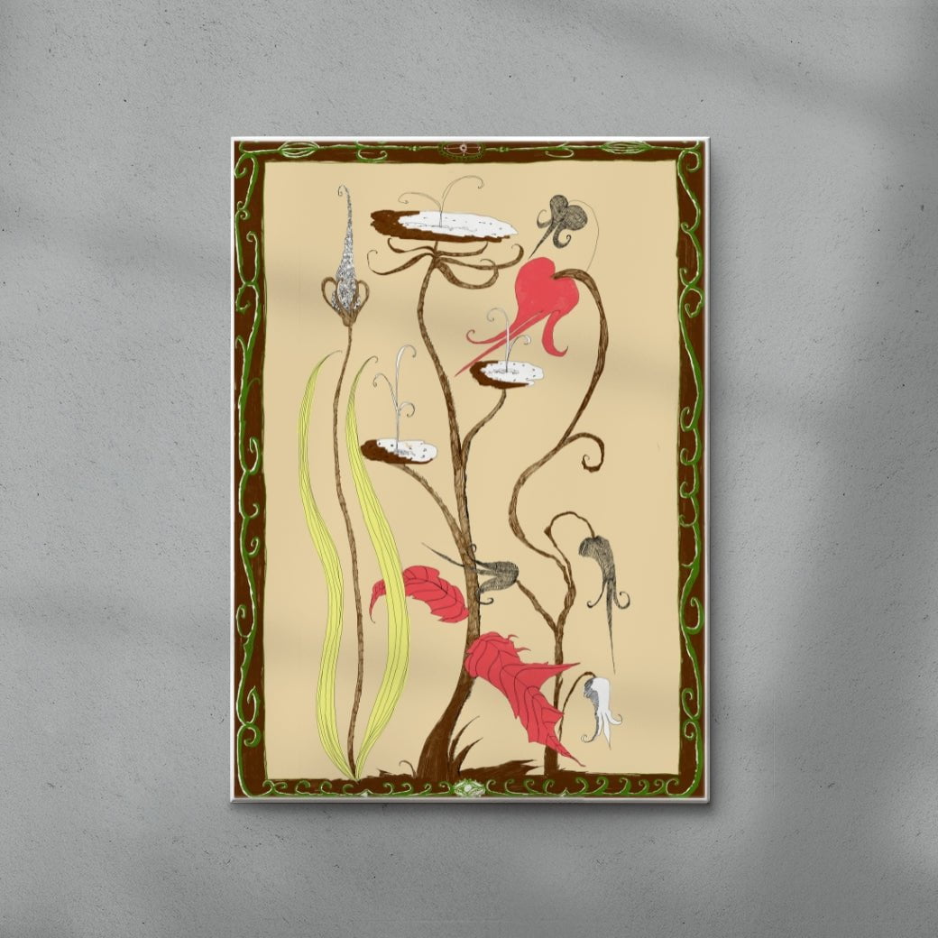 Plants contemporary wall art print by Naia Escribano - sold by DROOL