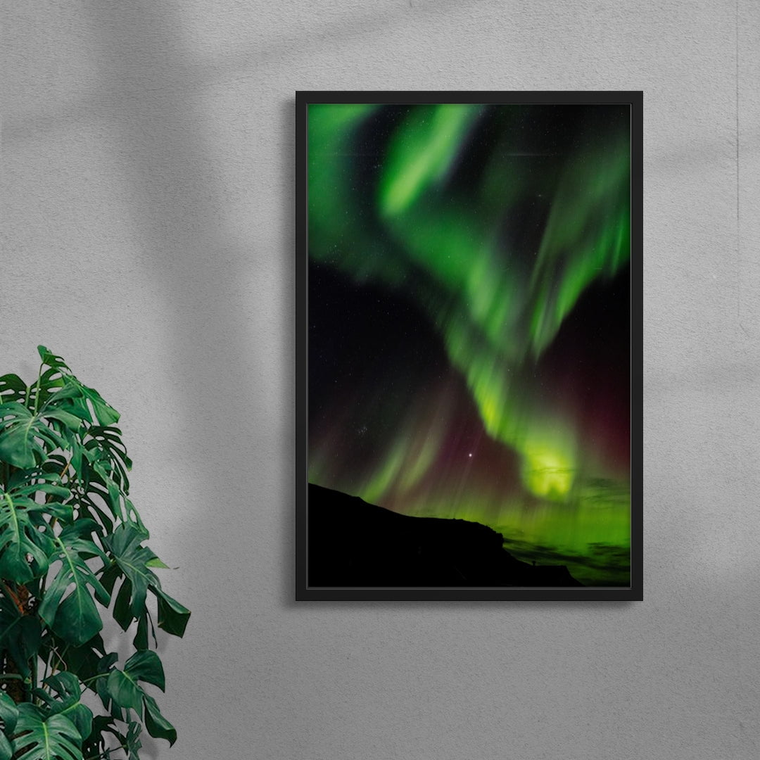 Green Aurora contemporary wall art print by Steven Piper - sold by DROOL
