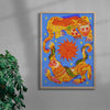 Celestial Cats contemporary wall art print by Kwonny - sold by DROOL