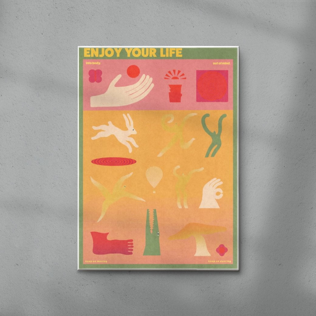 Enjoy Your Life contemporary wall art print by Imo Sinclair - sold by DROOL