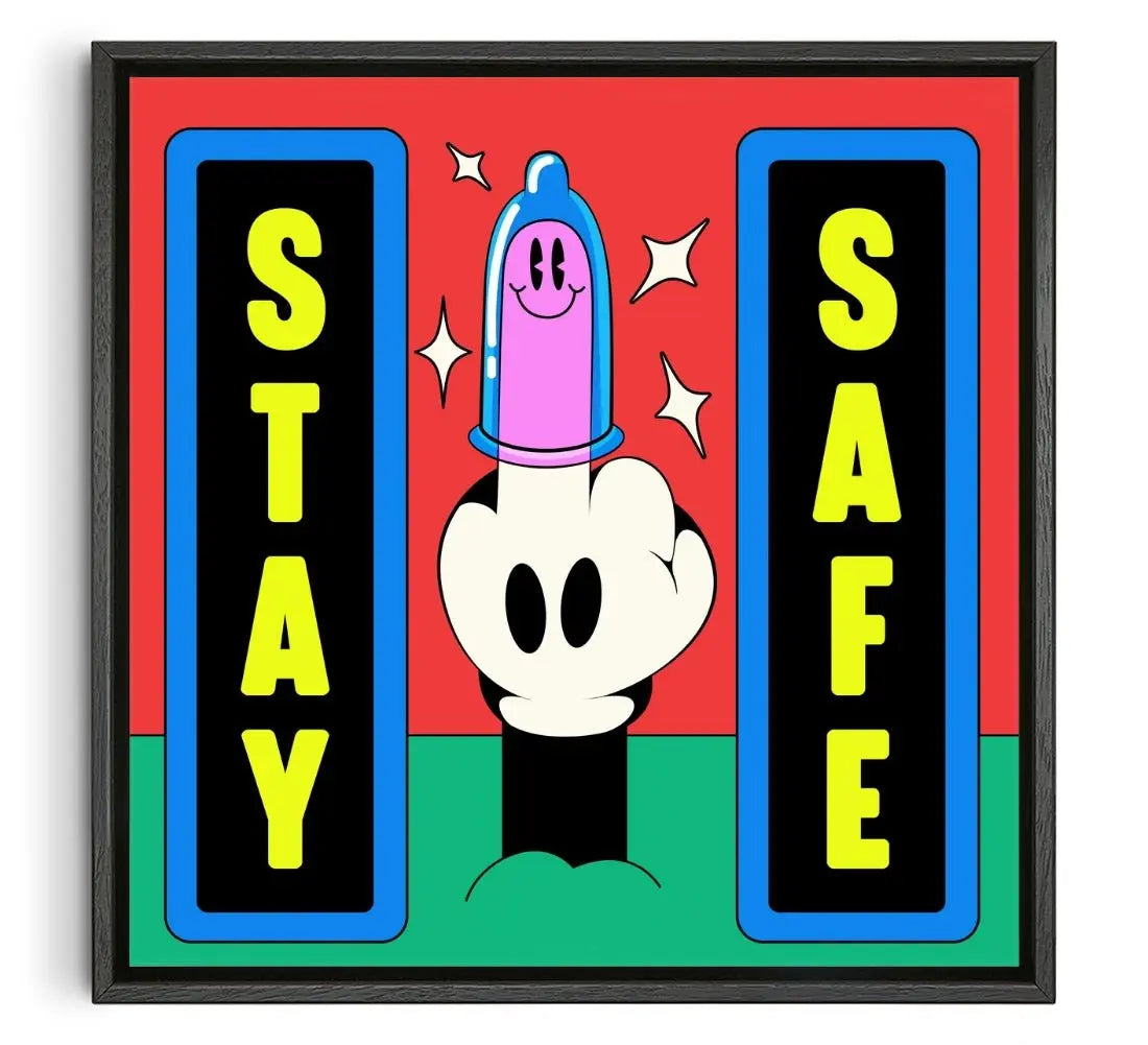 Stay Safe contemporary wall art print by Ovcharka - sold by DROOL