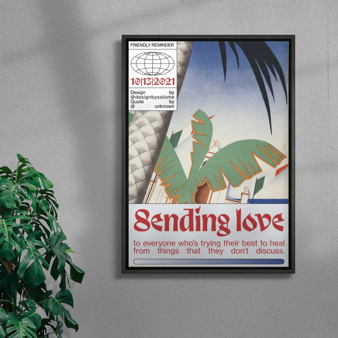 Sending Love contemporary wall art print by Salome Frenzel - sold by DROOL